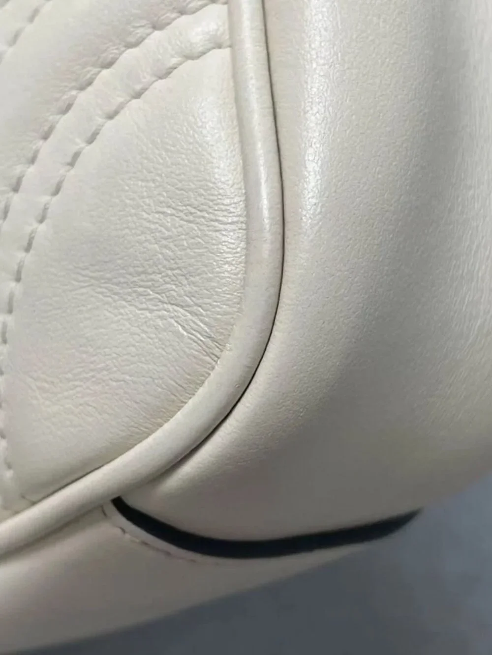 Gucci GG Marmont White Leather Chain Shoulder Bag